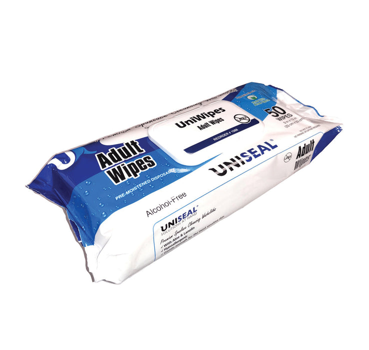 UniSeal Adult Incontinence Wipes, 9"x13"