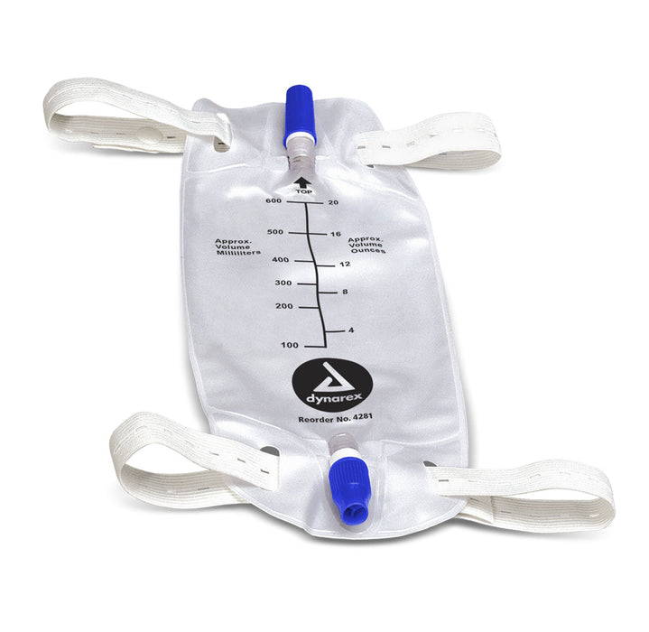 Urinary Leg Bags, Medium, 600ml w/valve