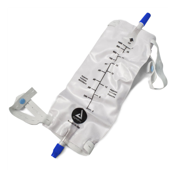 Urinary Leg Bags, Large, 1000ml w/valve