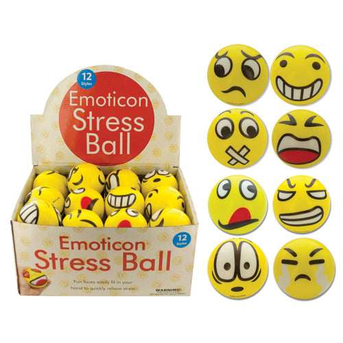 Emoticon Stress Ball Countertop Display  Bx/24