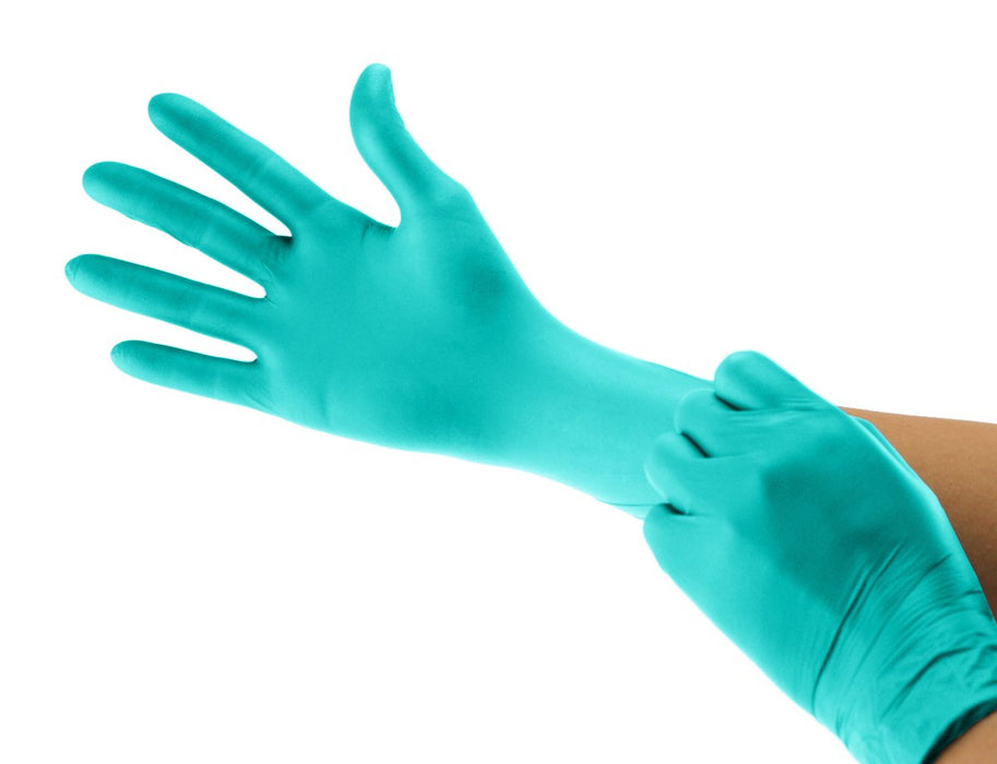Cranberry AquaPrene Chloroprene Exam Gloves: SMALL, Aqua 200/Pk. Made from a synthetic - Sammy's Supply
