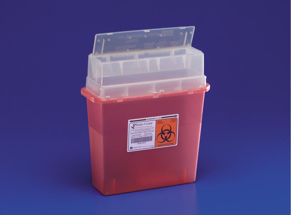 In-Room Sharps Container with Tortuous Path Lid