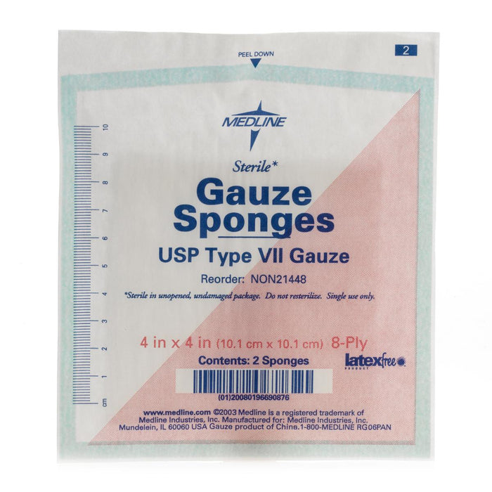 Medline Sterile 100% Cotton Woven Gauze Sponges