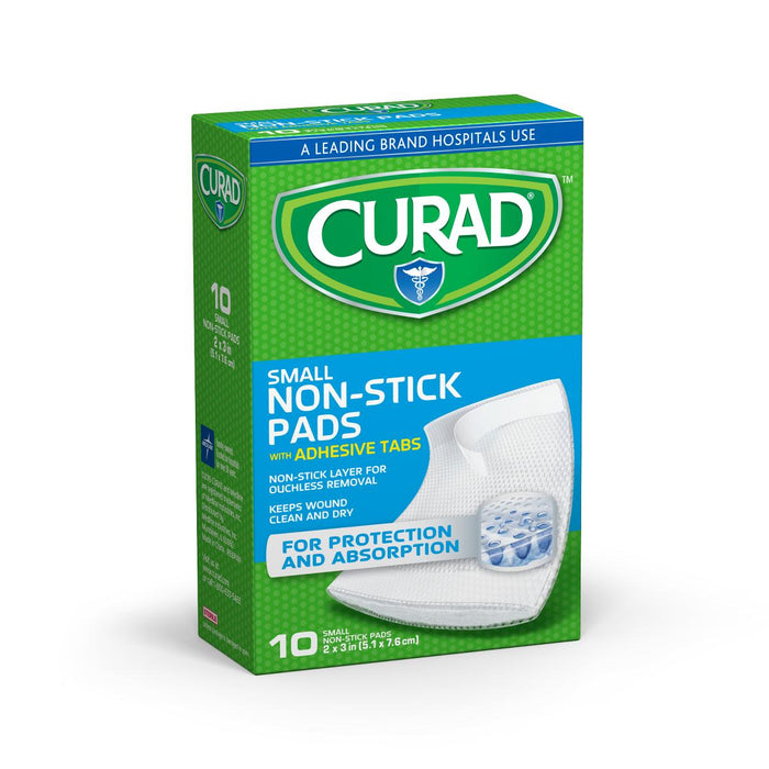 CURAD Sterile Nonstick Pads with Adhesive Tabs