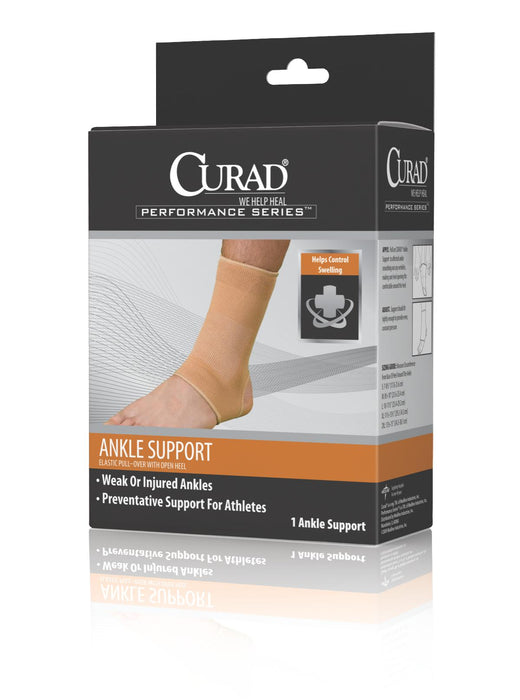 CURAD Performance Series Elastic Open Heel Ankle Supports