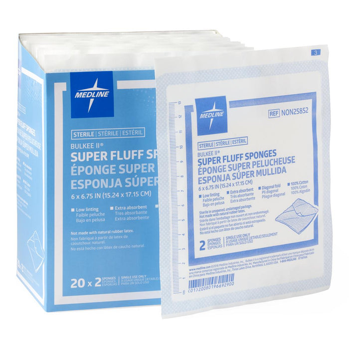 Medline Sterile Bulkee II Extra Absorbent Super Fluff Sponge