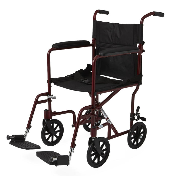 Medline Basic Aluminum Transport Chair with 8" Wheels