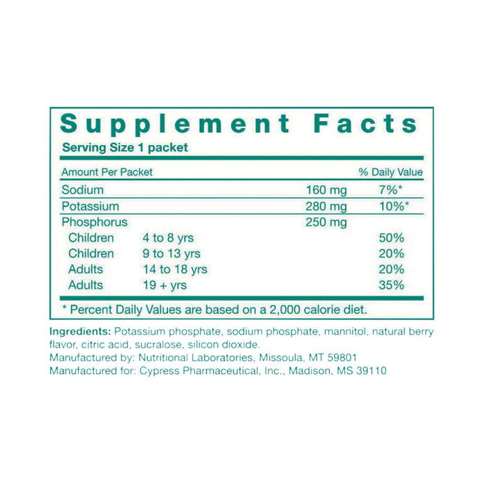 PHOS-NaK Powder by Cypress Pharmaceuticals