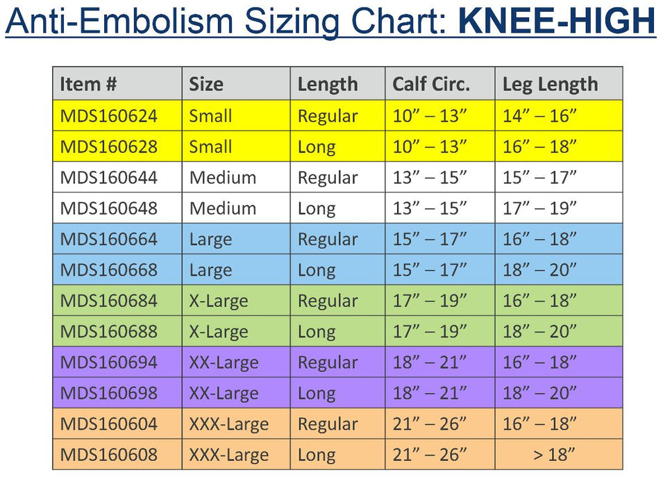 Medline EMS Knee-High Anti-Embolism Stockings