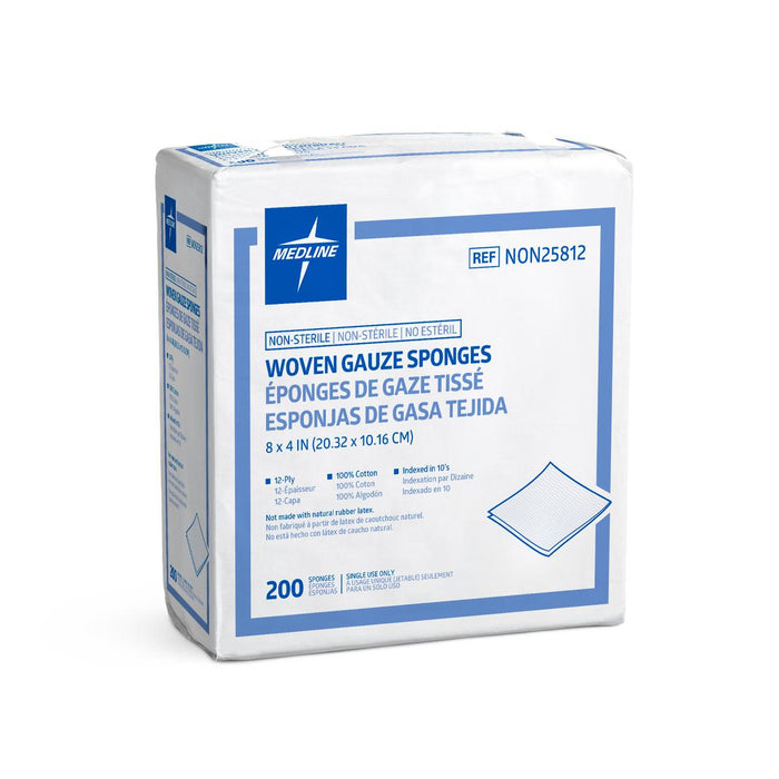 Medline Nonsterile 100% Cotton Woven Gauze Sponges