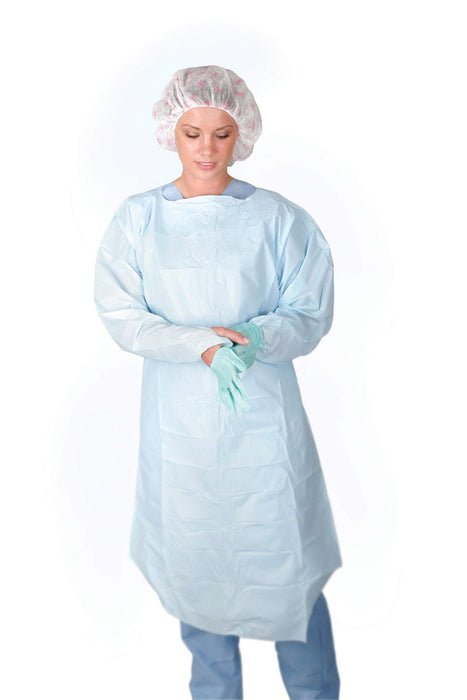 Medline Disposable PE Film Gowns with Open Back
