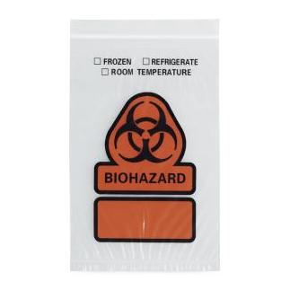 RD Plastics Biohazard-Printed 3-Wall Reclosable Bags