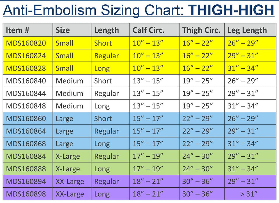 Medline EMS Thigh-High Anti-Embolism Stockings