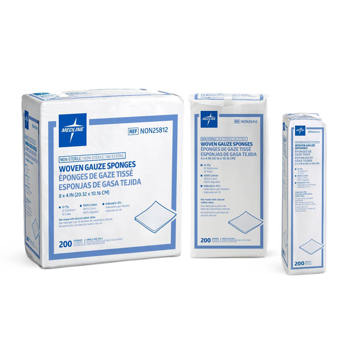 Medline Nonsterile 100% Cotton Woven Gauze Sponges