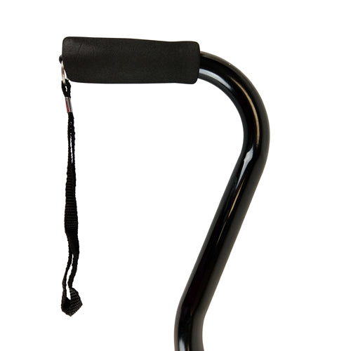 Cane  Soft Foam Offset Handle  Blue Jay  Black With Strap