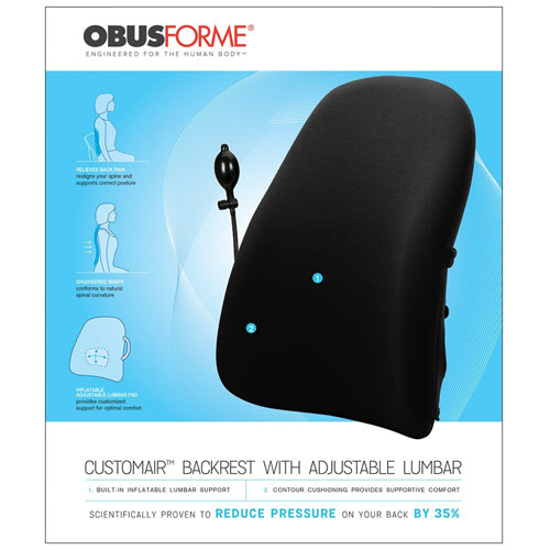 Obusforme Customair Backrest W/adj Lumbar Support