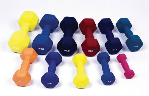 Dumbell Weight Color Neoprene Coated 7 Lb - Sammy's Supply