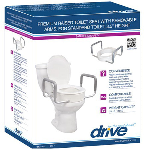 Elevated Toilet Seat W-arms For Elongated Toilets T-f - Sammy's Supply