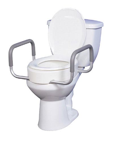 Elevated Toilet Seat W-arms For Elongated Toilets T-f - Sammy's Supply