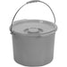 Commode Pail With Lid 12 Quart  Gray - Sammy's Supply
