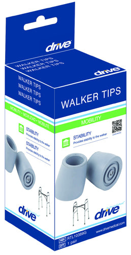 Univ Tips  Grey 1  Shaft - Pr. For Crutch  Walkers  Commodes - Sammy's Supply