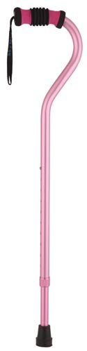 Standard Offset Walking Cane Adjustable Aluminum Pink - Sammy's Supply