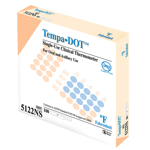 Tempa-dot Disposable Thermometer Non-sterile Bx-100 - Sammy's Supply