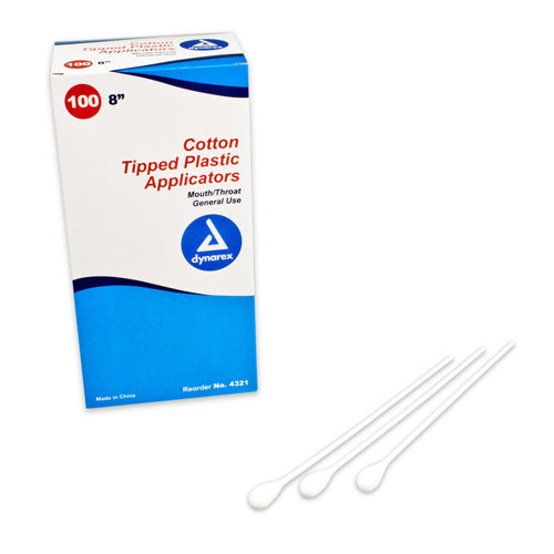 Mouth-throat 8  Cotton-tipped Applicators Bx-100 Non-sterile - Sammy's Supply