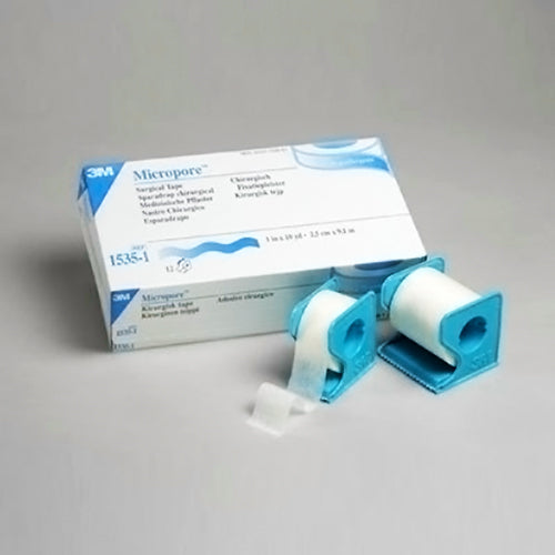 Micropore Surgical Tape  White 1  X 10yd  Dispenser  Bx-12 - Sammy's Supply