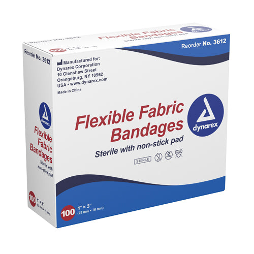 Flexible Fabric Adh Bandages Wing 3  X 3   Bx-50 - Sammy's Supply