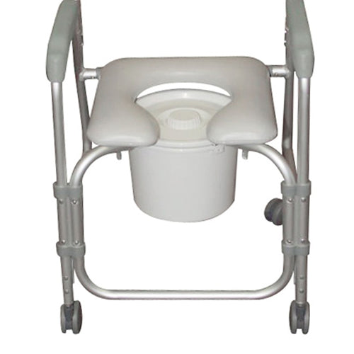 Aluminum Shower Chair-commode With Casters  Knockdown - Sammy's Supply