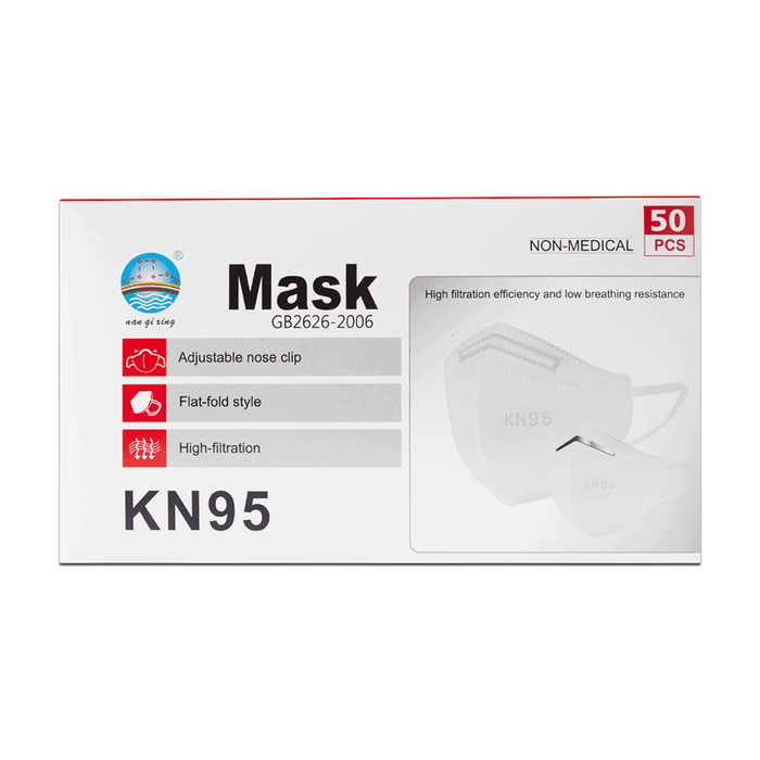 50 KN-1 KN95 GB2626-2006 Disposable Non-Woven Earloop Protective Face Masks -50 Pack