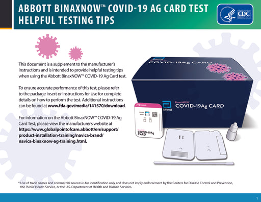 Abbott BinaxNOW™ COVID-19 Ag Card Test 40 per box. POC (Also available by the case at further discount) - Sammy's Supply