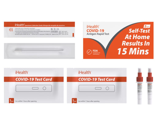 iHealth™ SARS-CoV-2 COVID Antigen Rapid Home Test Kits (Single Box with 2 Tests) - Sammy's Supply
